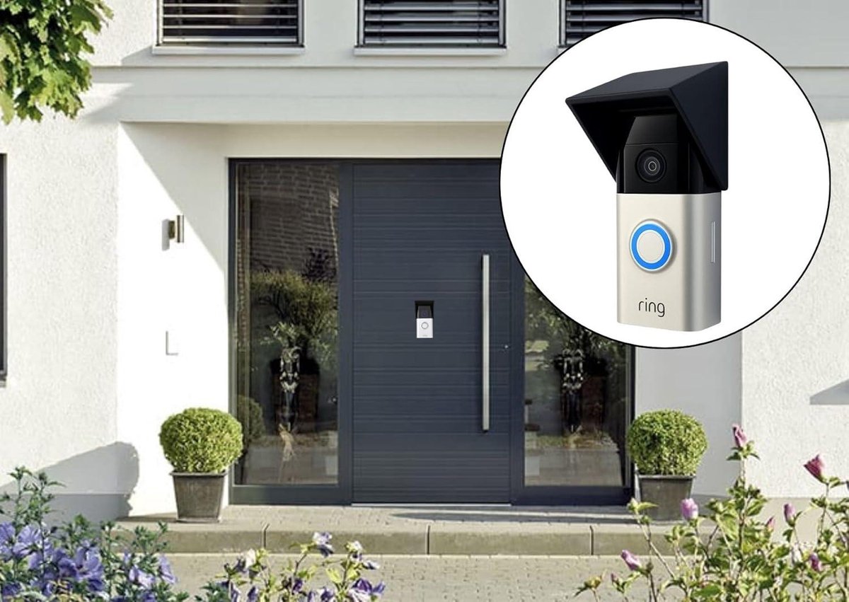 Provento - Weerbestendige afdekking voor videodeurbel | Anti-verblinding | Beschermt tegen regen en zon | Compatibel met diverse deurbellen