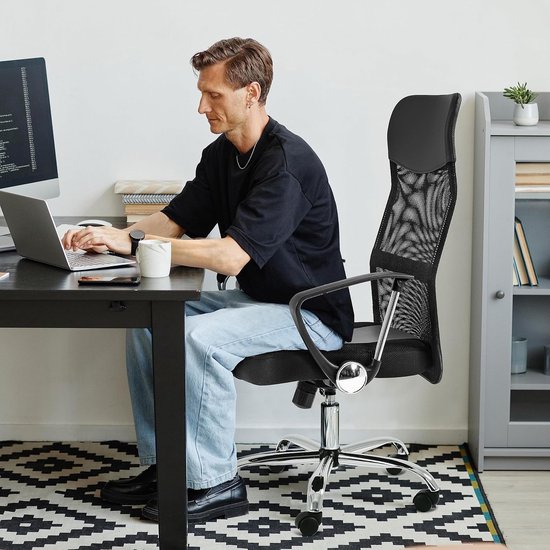 Yaheetech Bureaustoel, kunstleer, bureaustoel, zuinig, in hoogte verstelbaar, kantelbaar, met gevoerde rugleuning, rustiek bruin Yaheetech Bureaustoel, kunstleer, bureaustoel, zuinig, in hoogte verstelbaar, kantelbaar, met gevoerde rugleuning, rustiek bruin