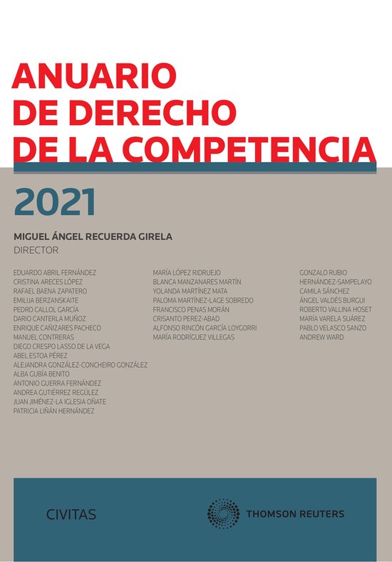 Anuario de Derecho de la Competencia 2021 - cover
