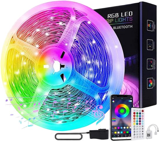 Opbergbed 90x200 cm - Slaapbank met kleurveranderende LED-lichtstrip