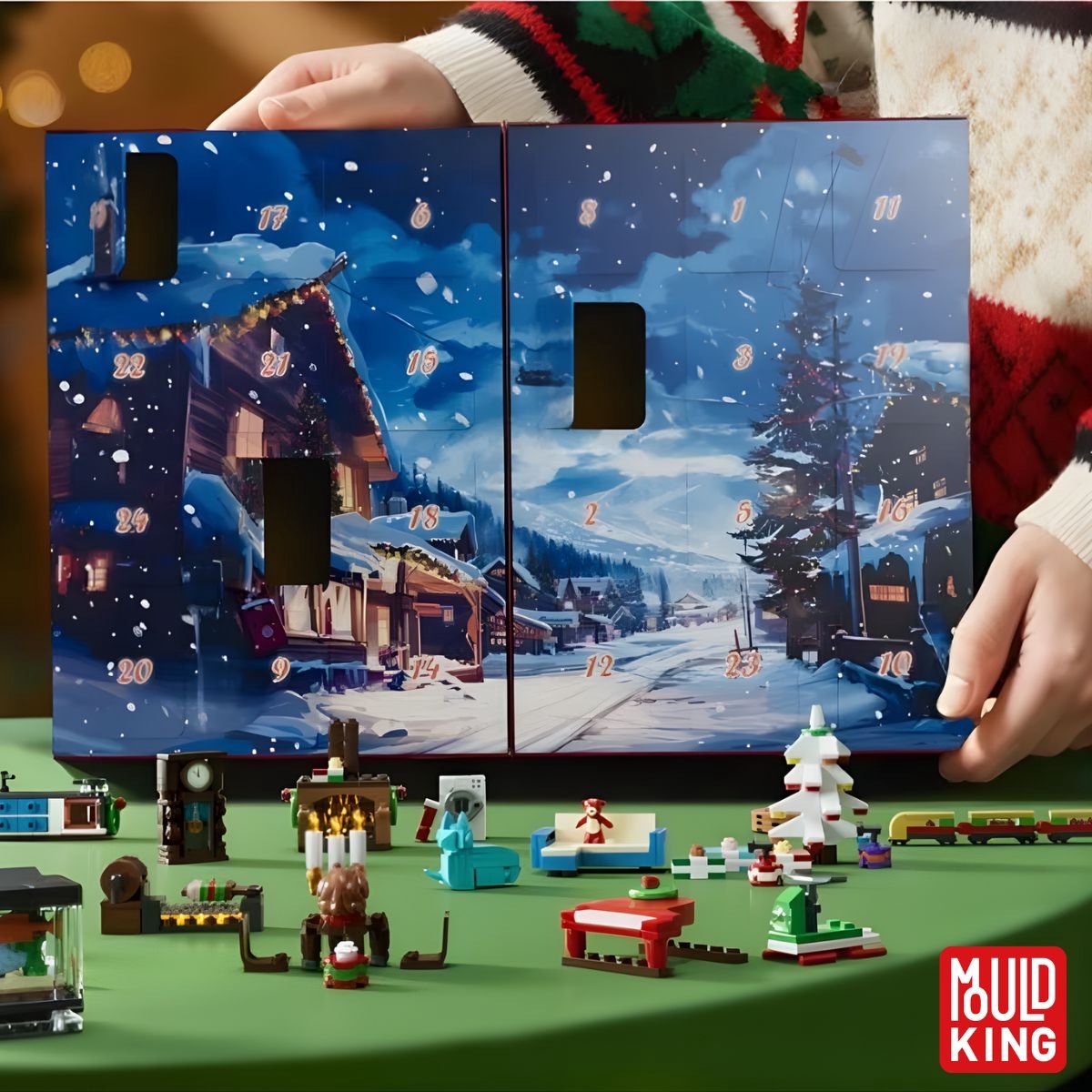 Mould King Kerst adventskalender #2 24-delig 2025 - 2026 aftelkalender bouwset | Incl. mini kerstversiering / decoratie | Creator classic bouwpakket geschikt voor lego | Educatief speelgoed ideas voor volwassenen & kinderen | 725 bouwstenen — afbeelding 11