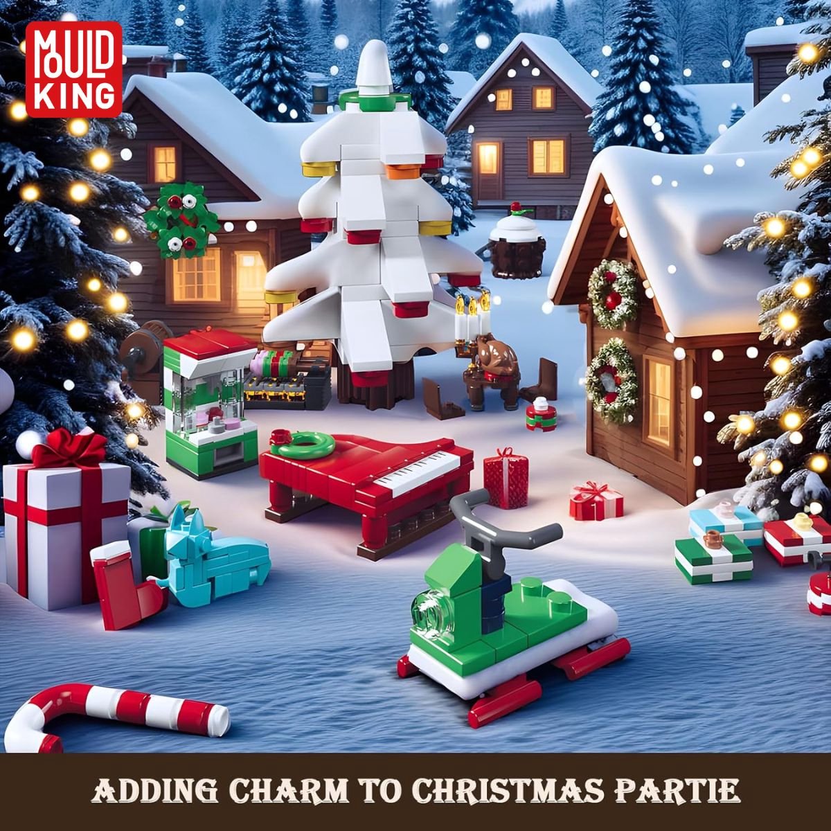 Mould King Kerst adventskalender #2 24-delig 2025 - 2026 aftelkalender bouwset | Incl. mini kerstversiering / decoratie | Creator classic bouwpakket geschikt voor lego | Educatief speelgoed ideas voor volwassenen & kinderen | 725 bouwstenen — afbeelding 5