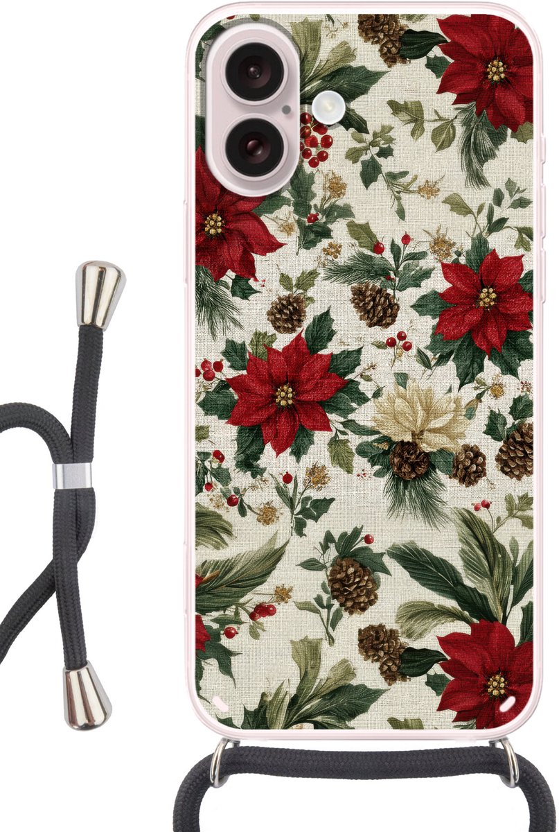 Feestelijk - Textielpatroon - Kerstbloemen - Kleurrijk