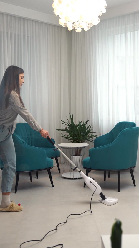 STEAM-IT 2 in 1 Stoomreiniger Én Handstomer - Met 10 Opzetstukken Voor Alle Vloeren, Bank, Badkamer En Tapijt - Wit