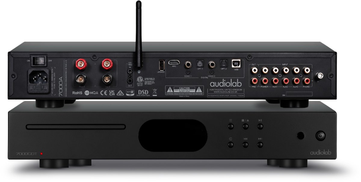 Audiolab 7000A met 7000CDT Hifi Stereo Set - Zwart thumbnail 2