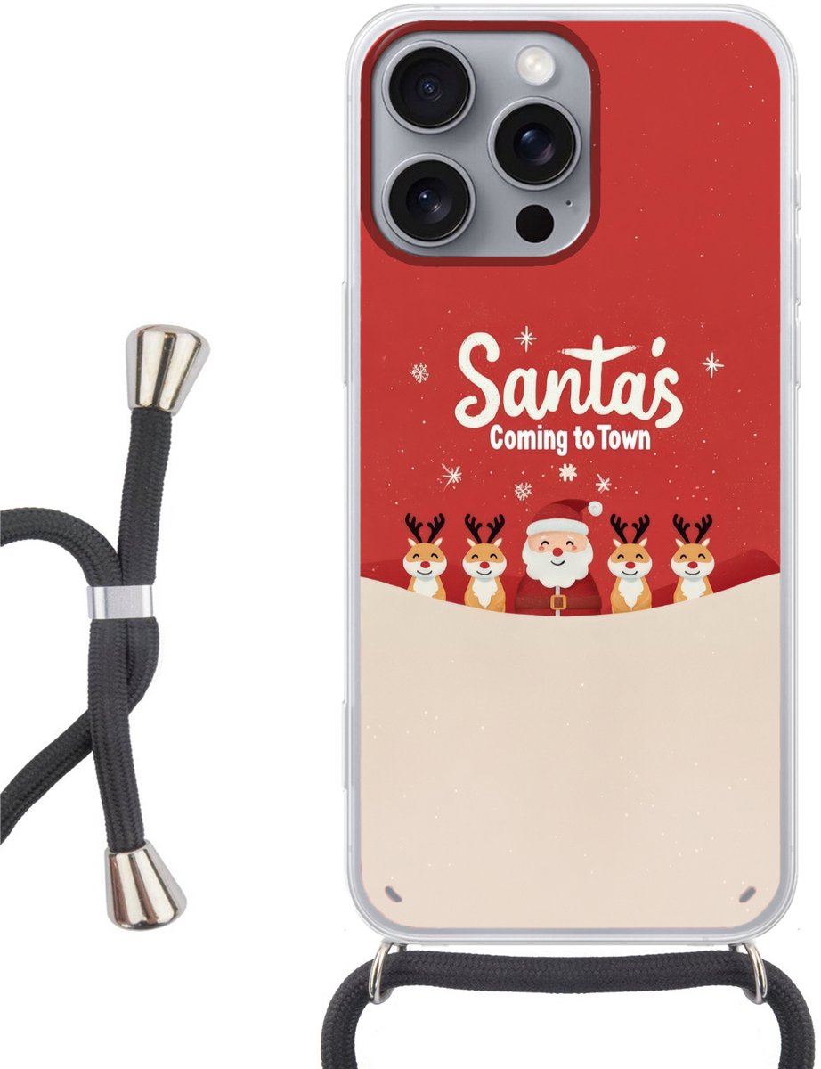 Illustratie - Kerstman - Rendieren - Rood