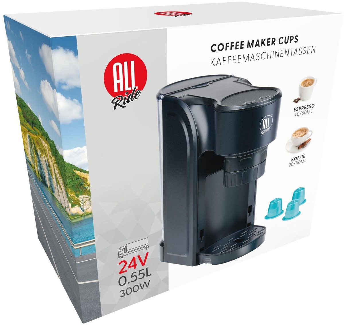 ALL RIDE Koffiezetapparaat Cups 24V 300W