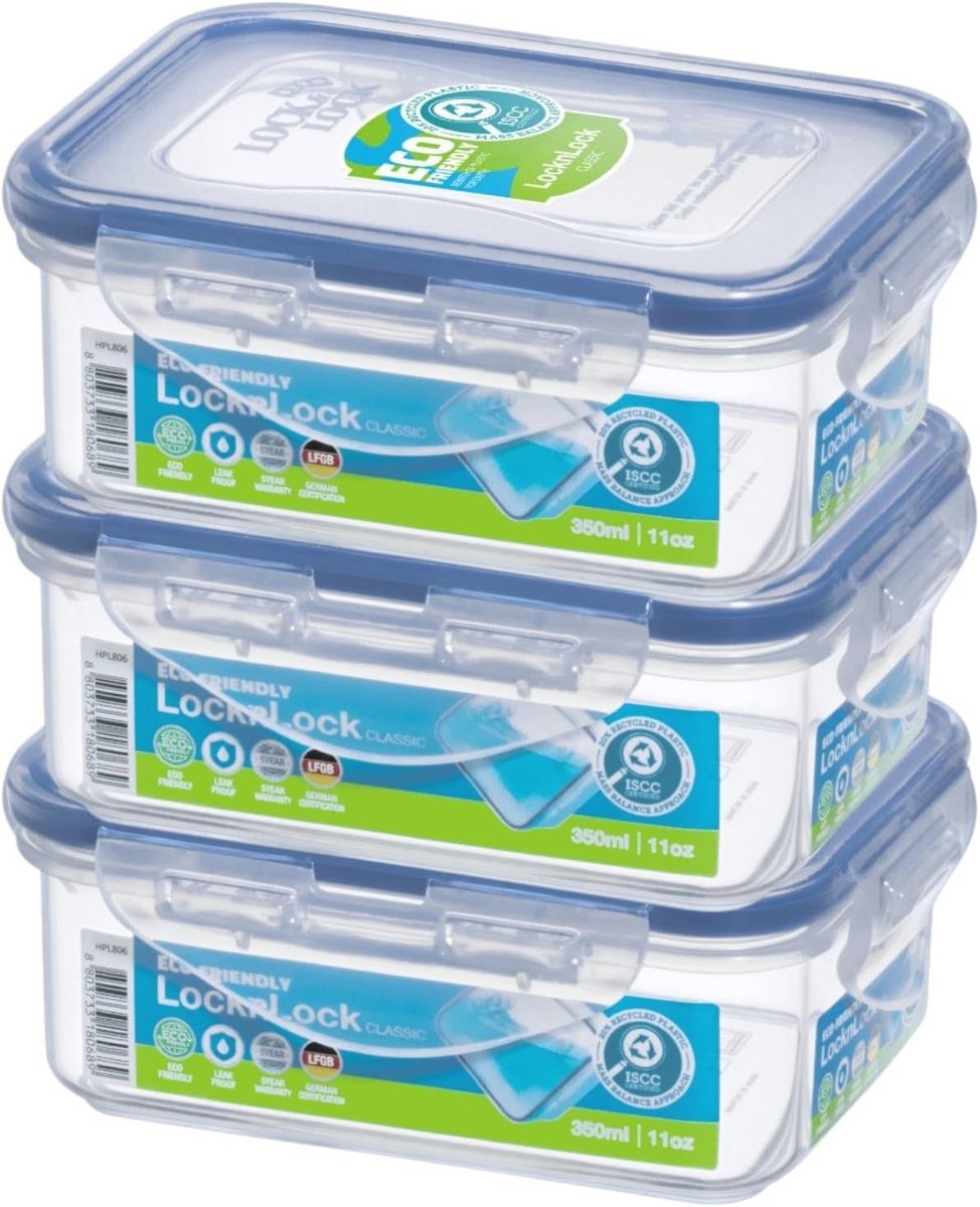 Opslagdozen 350 ml – Set van 3, Ideaal voor Keuken en Organisatie
