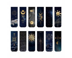 12 Stuks Magnetische Bladwijzers | Hemels - Mystiek Design met Zon, Maan & Sterrenbeelden | Ideaal Cadeau voor Astrologie Fans & Lezers | Viwado®