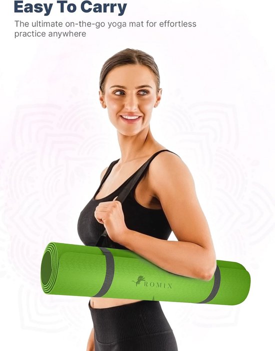 Dikke 6 mm Antislip Yogamat met Draagtas - Perfect voor Yoga, Pilates en Fitness — afbeelding 3