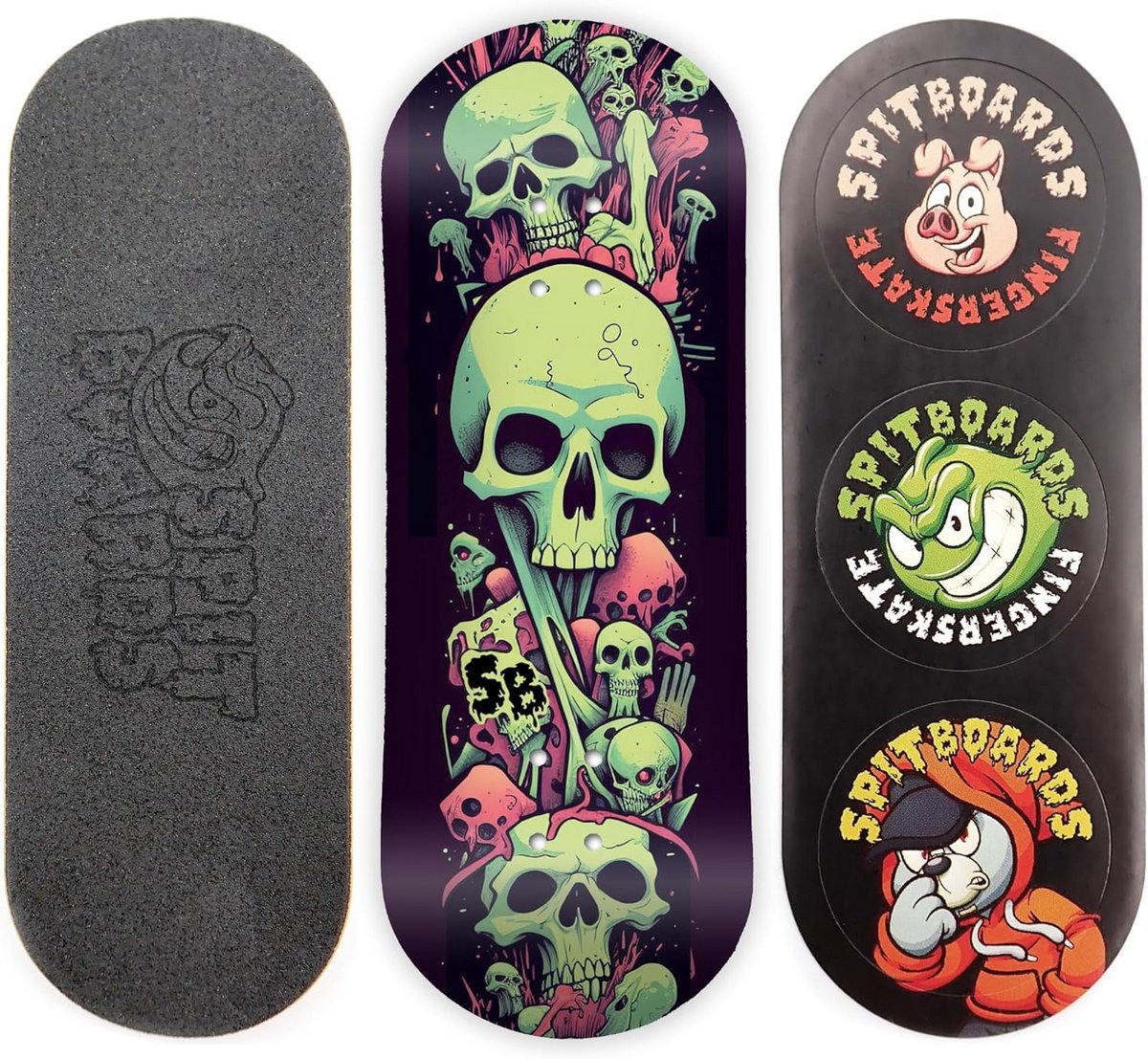 34mm Fingerboard Deck 96mm Real Wood 5 Layers Popsicle Street Shape Optimized Concave Slimey Skulls