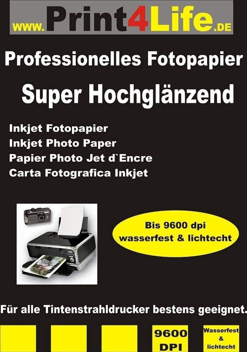 Hoogglans Fotopapier 13x18 cm - 400 Vel - 265g/m² - Inkjet Printer