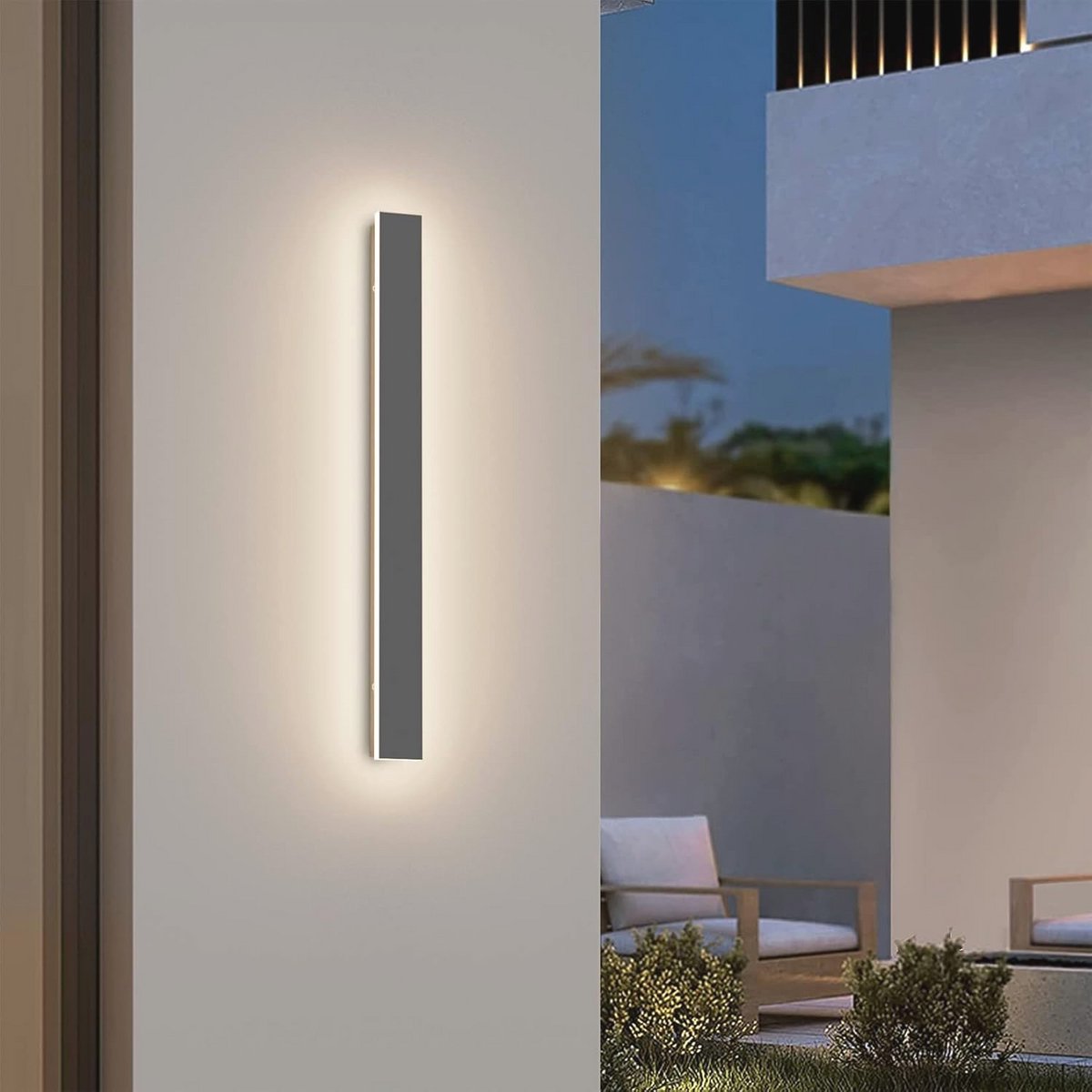 Waterdichte buitenwandlamp, 20W, modern design, IP65, voor tuin en terras, 4000K, 60 cm