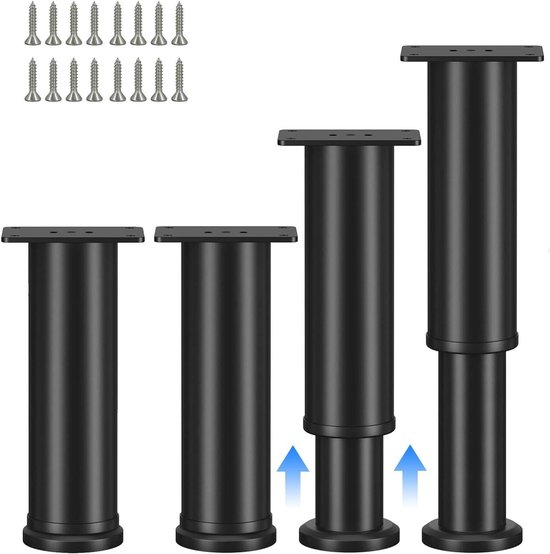 4 Stuks Aluminium Meubelpoten, 8 Cm, 12 Cm, 14 Cm Tafelpoten 4 Stuks Aluminium Meubelpoten, 8 Cm, 12 Cm, 14 Cm Tafelpoten