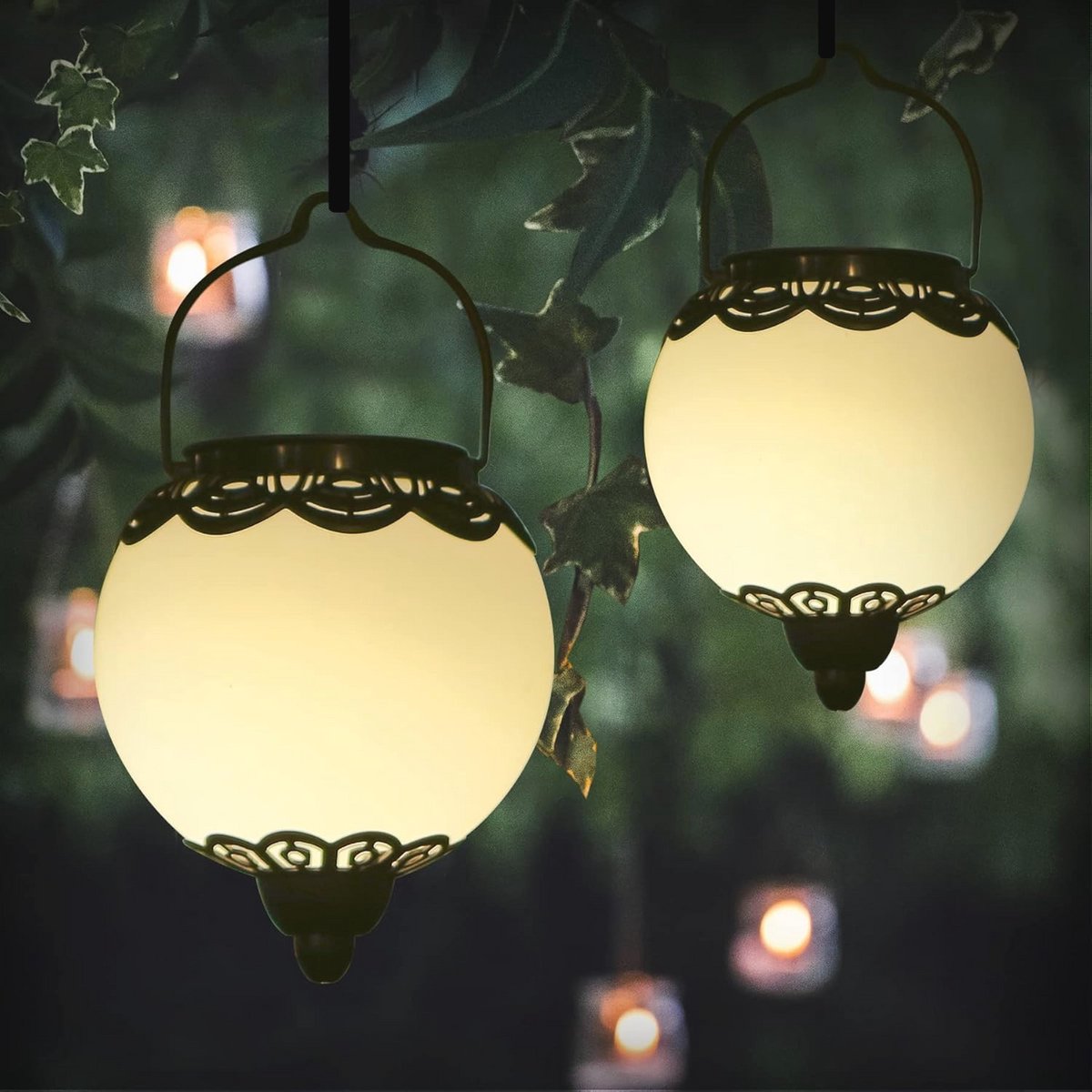 Zonne-lantaarn voor Buiten - IP65 Waterdichte Hanglamp voor Tuin, Balkon en Terras