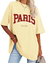 Oversized T-Shirt Dames Los Angeles Print Ronde Hals Korte Mouwen Luchtige Zomer Tuniek Top
