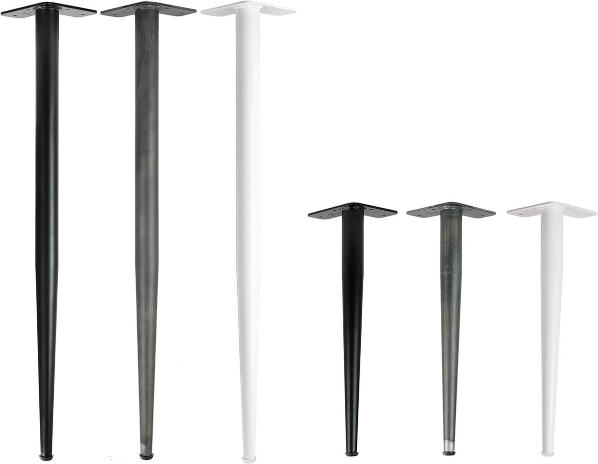4x Set Universele Tafelpoten Conisch Modern 72 cm Wit Gepoedercoat Staal voor DIY Bureau of Eettafel
