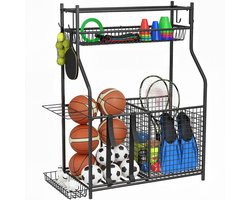 SPORTNOW - Organizer voor sportartikelen - Metaal - 92x42x109cm - Zwart