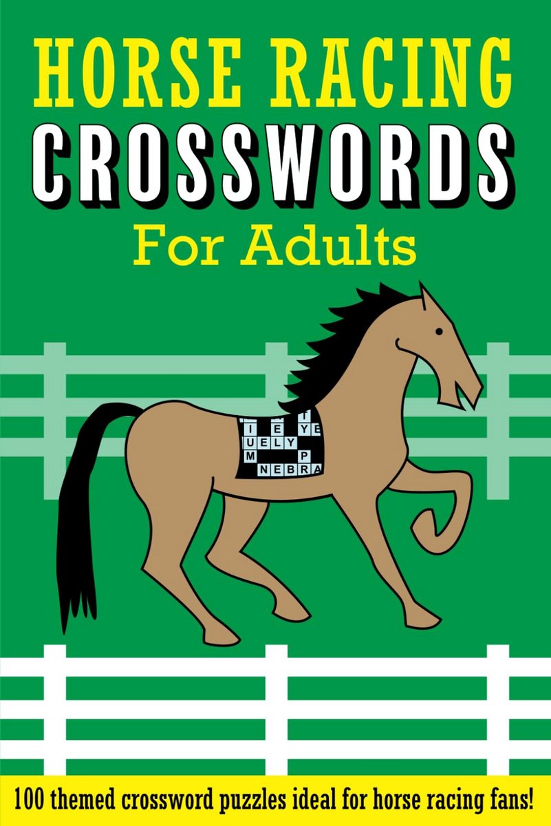 Paardenrennen Kruiswoordpuzzels voor Volwassenen: 100 Thema Puzzelboek
