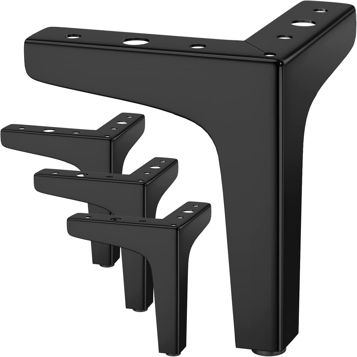 Meubelpotten - Driehoekig - Metaal - 10 cm - Voor Kasten En Banken - Zwart