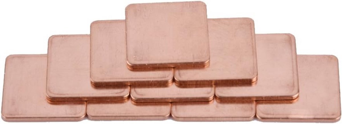 10x Koper Koelplaat Shim voor CPU/GPU - Hoogwaardige Thermische Pad voor Laptops & Desktops (Verschillende Diktes)