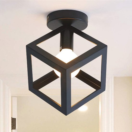 Industriële hanglamp in geometrische kooistijl - Vintage plafondlamp