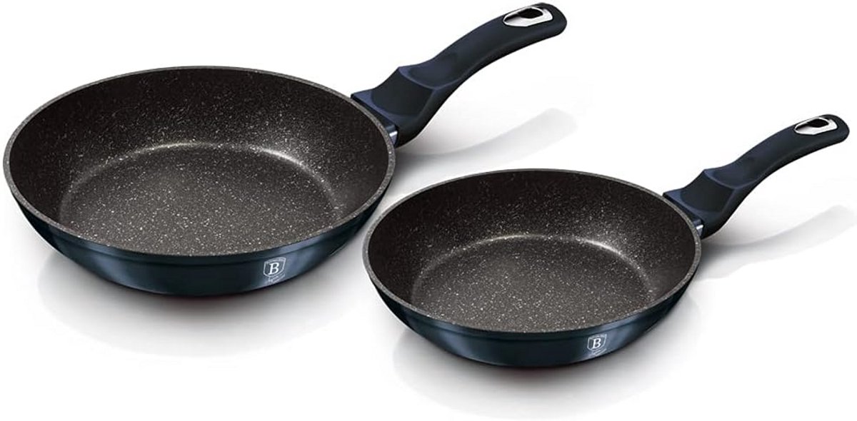 Gietijzeren Koekenpannenset 2 Delig Non-Stick Hittebestendig