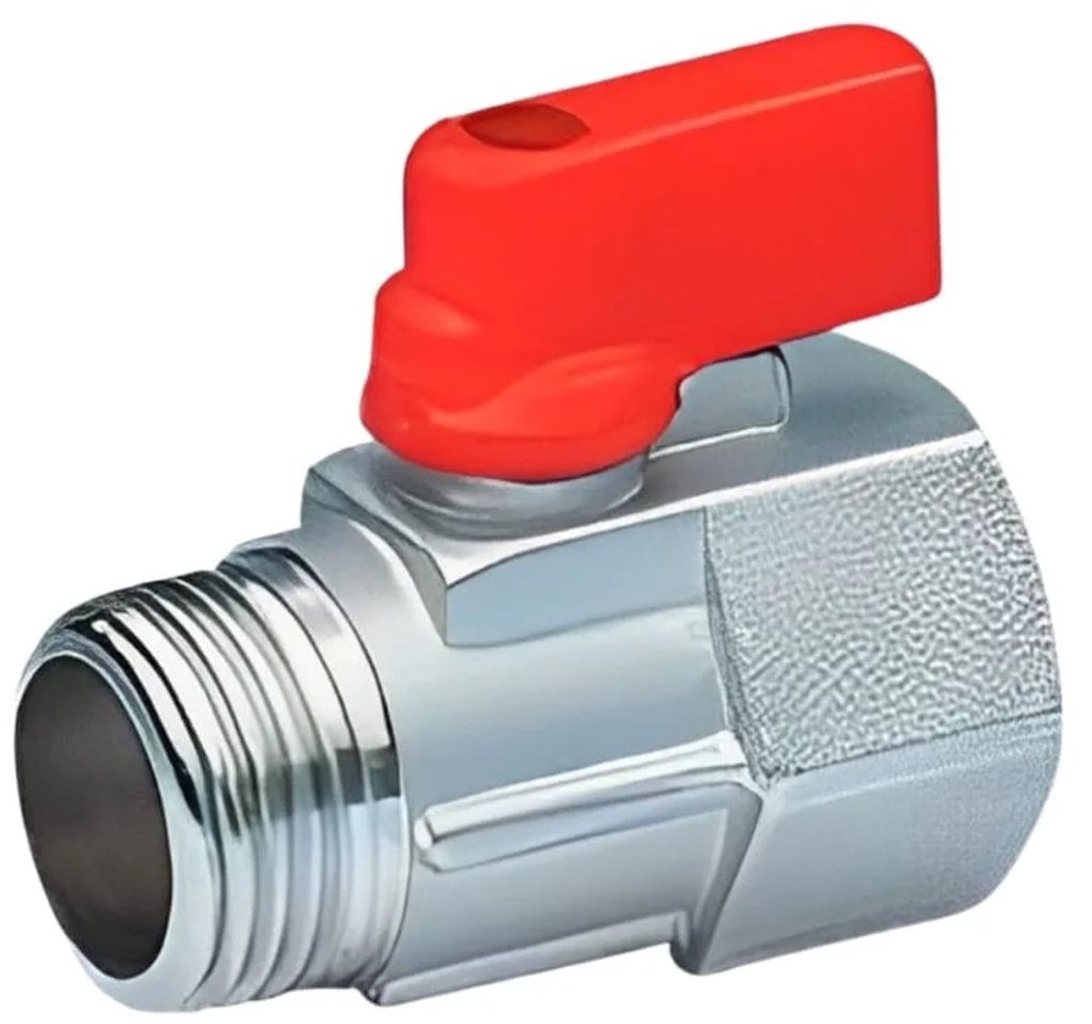 Mini Messing Kogelkraan 1/4 inch met Rode Hendel AG/IG