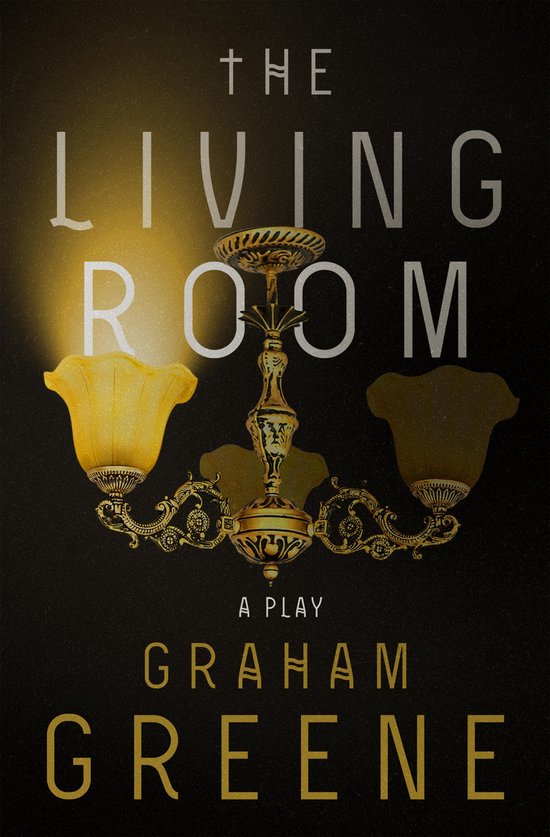 Boekomslag 'The Living Room' met sierlijke gouden kroonluchter en tekst