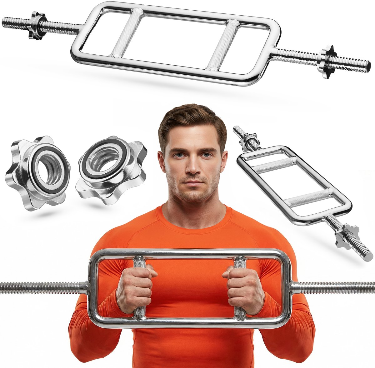 Gymtek® Triceps Stang - Tricep Srainer - Triceps Bar - Halterstang - 25 mm - Ø 86.5 cm - tot 100 kg