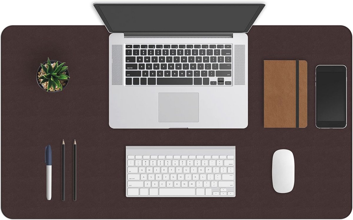 Antislip Bureauonderlegger - Rechthoekige Bureaumat voor Laptop - Groot, Waterdicht en Gemakkelijk te Reinigen (91x51 cm) - Bruin