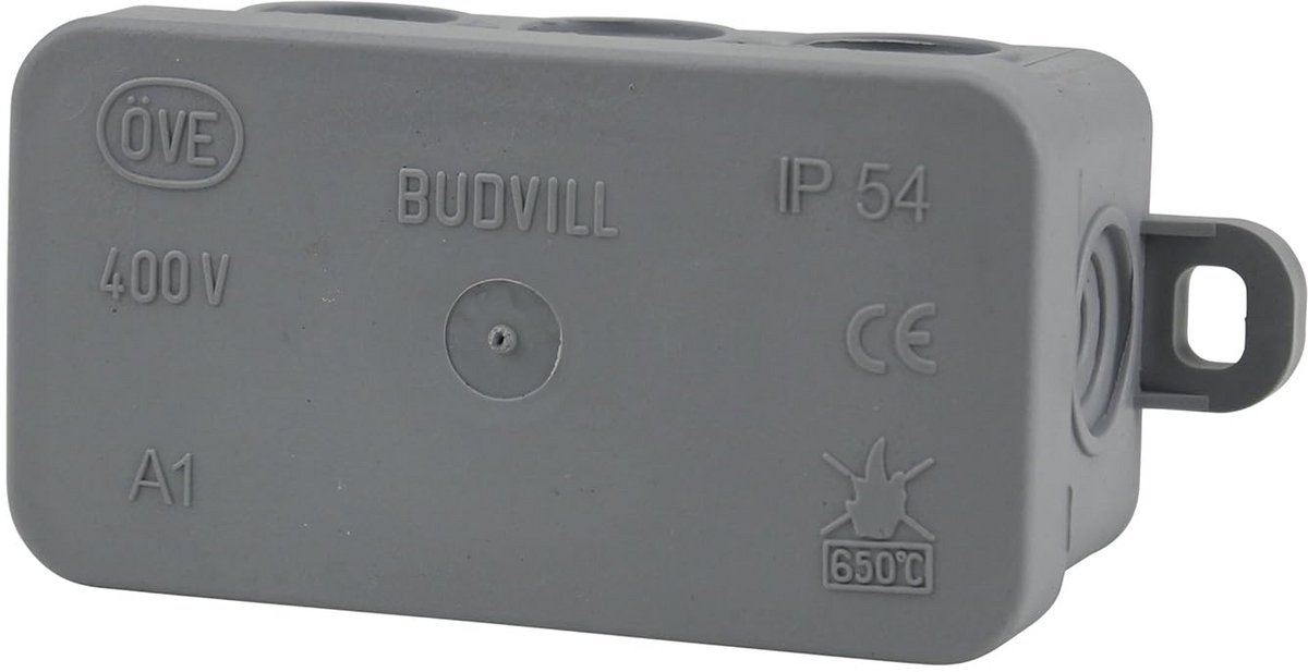 IP54 takdoos met deksel - 75 x 37 x 40 mm, stof- en spatwaterdicht