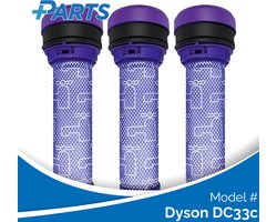 Dyson DC33c Filters (3 Stuks, Plus.Parts® alternatief voor 923413-01)