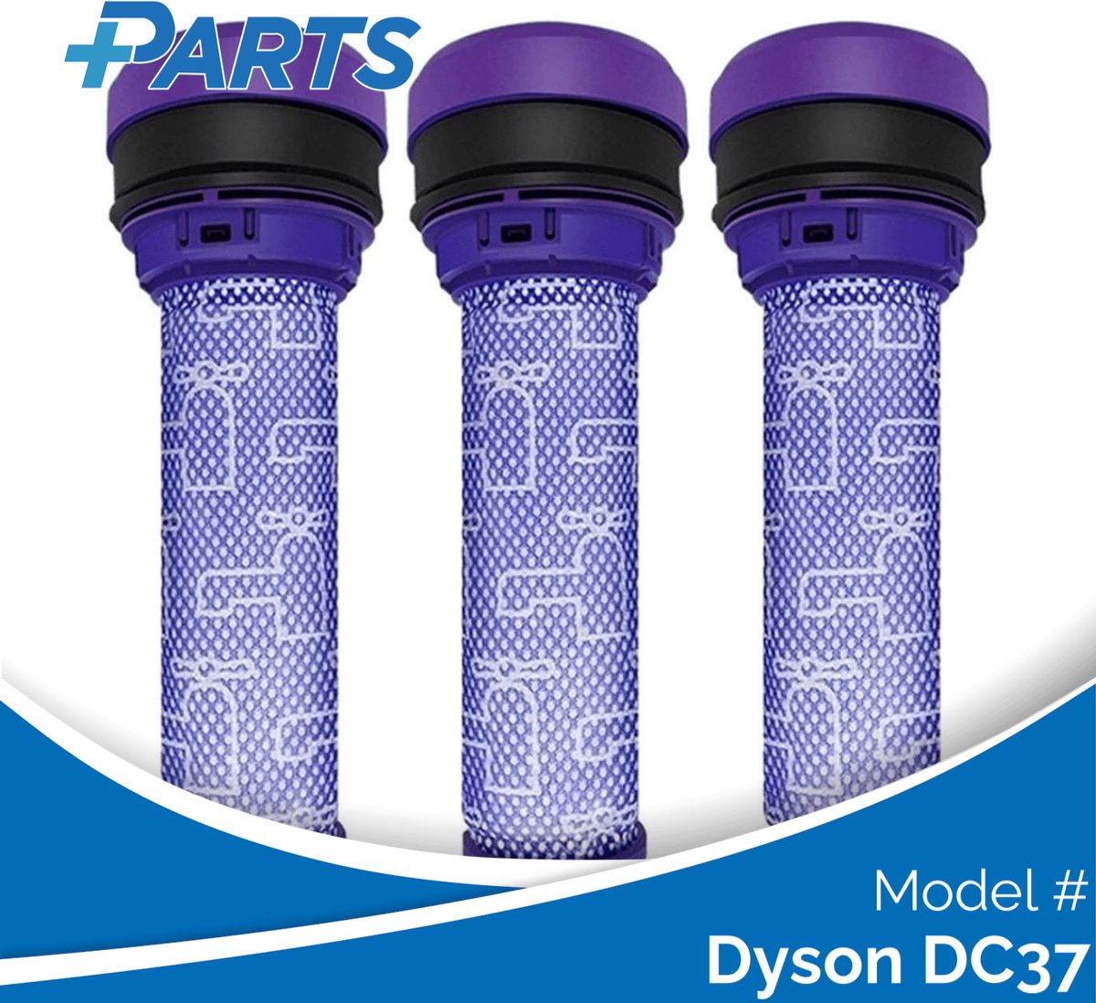 Dyson DC37 Filters (3 Stuks, Plus.Parts® alternatief voor 923413-01)