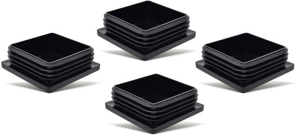 Design61 4x Vierkante Buisstoppen 55x55 mm - Polyethyleen - Met Lamellen voor Binnenmaat 46-51 mm