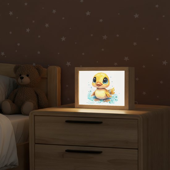 Nachtlampje 20x15 cm - Kinder lampje - Eendje - Badeend - Geel - Tafellamp kinderkamer - Slaapkamer lamp - Bedlamp kinderen - Kinderlampje stopcontact - Wandlamp babykamer - Nachtlampjes van GrowW宝宝 — afbeelding 2