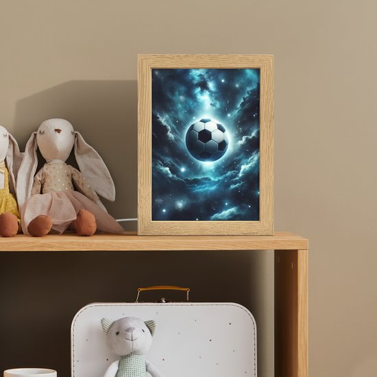 Nachtlampje 15x20 cm - Kinder lampje - Voetbal - Galaxy - Ruimte - Sport - Blauw - Tafellamp kinderkamer - Slaapkamer lamp - Bedlamp kinderen - Kinderlampje stopcontact - Wandlamp babykamer - Nachtlampjes van Merkloos — afbeelding 3