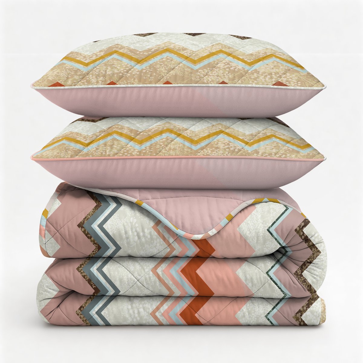 Sleeptime 2 in 1 Dekbed zonder Overtrek Lizzy - Dekbed - 200 x 200 cm + 2 x kussenslopen 60x70 - Blauw