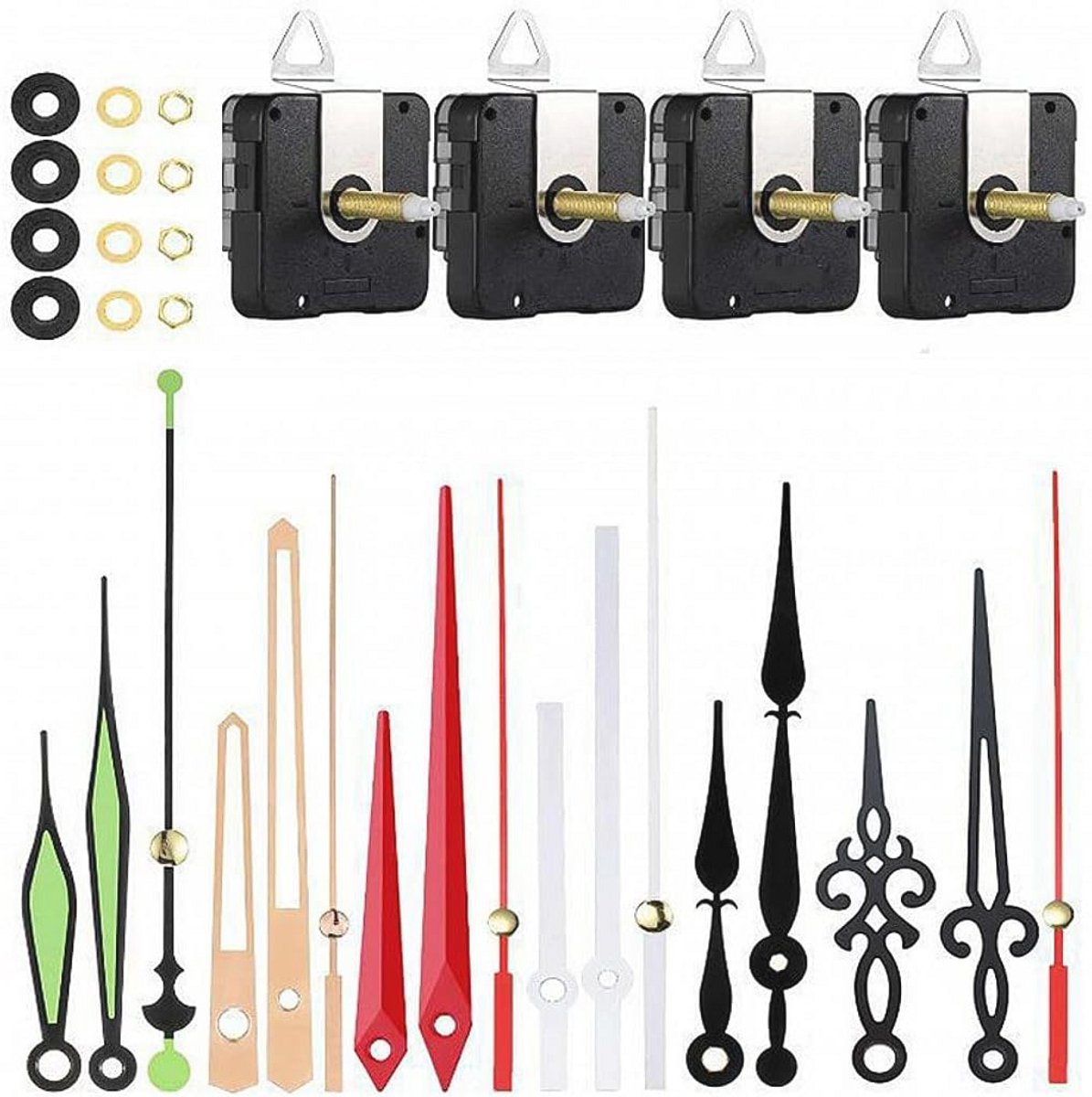 Stille Quartz Klok Mechanisme met Lange Schacht en Wijzers - Batterij Aangedreven