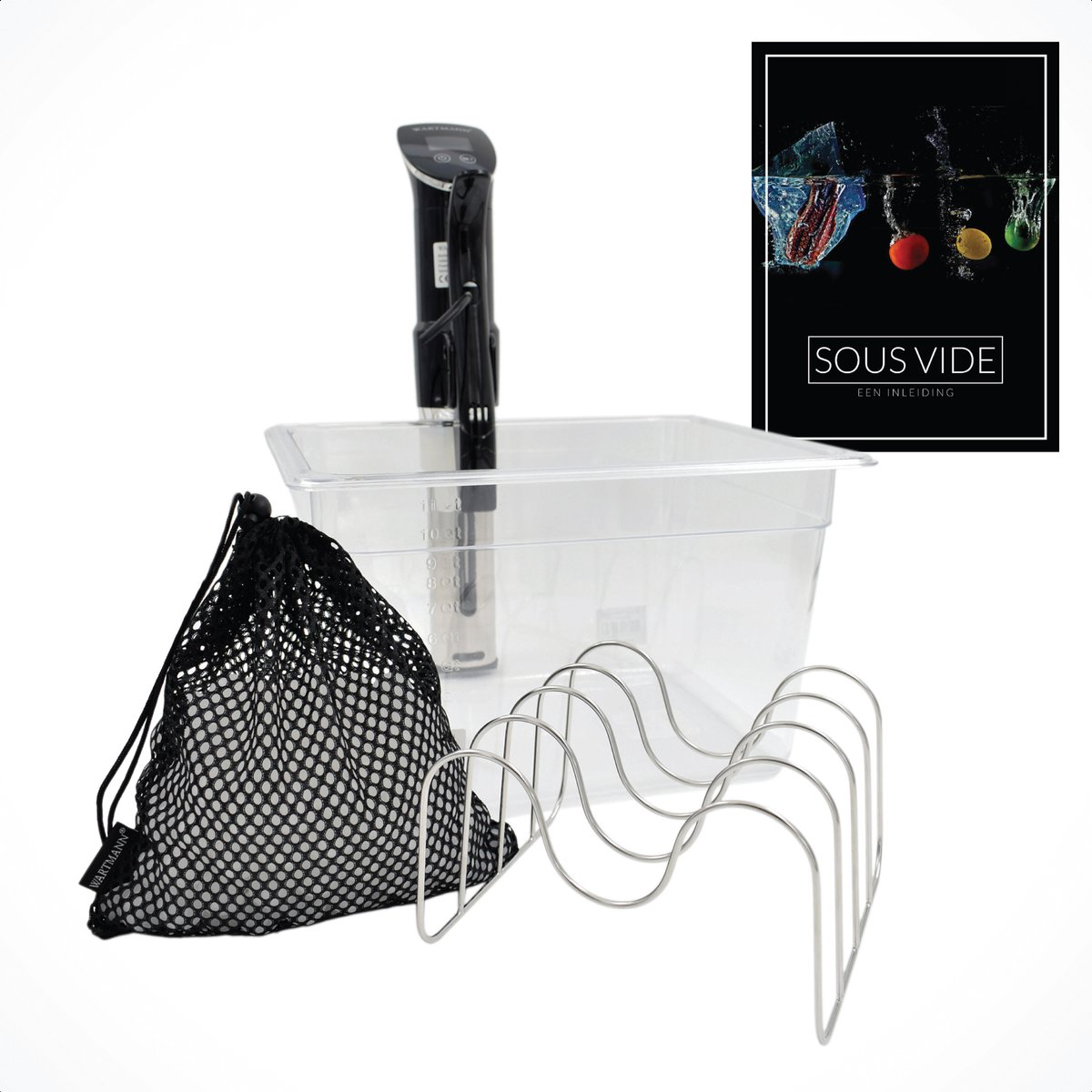 Wartmann 1507 Sous Vide Stick Set - Waterbak - Isolatieballen - Uitgebreid Sous Vide Handboek (digitaal) - NU INCL. SOUS-VIDE REKJE