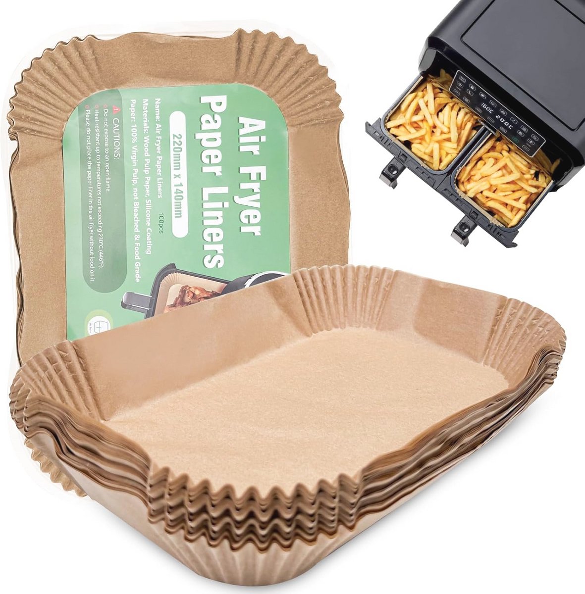 Airfryer Bakpapier met Dubbel Silicoon - Bakaccessoire voor Oven, Tray en Bakplaten