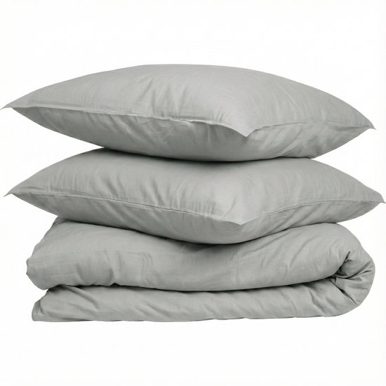 Housse de couette Tuur® 140x220 - 100% Coton Bio - Gris Timeless - Certifiée GOTS - Avec insert goulot de bouteille