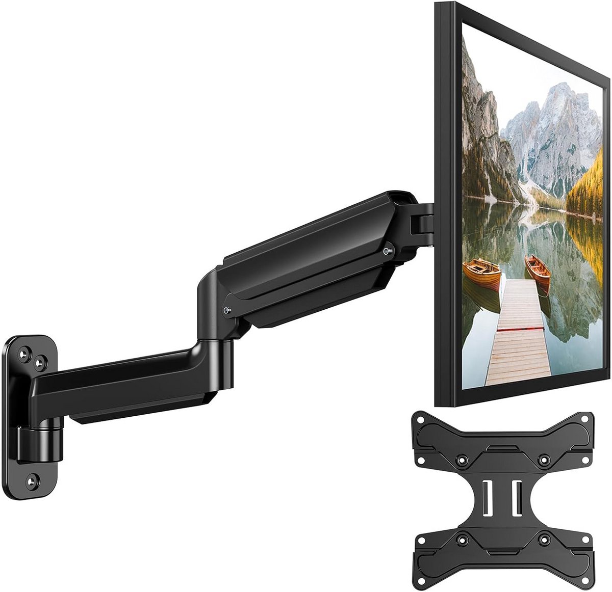 Verstelbare Monitorwandbeugel voor 24"-35" Monitoren met Gasveerarm