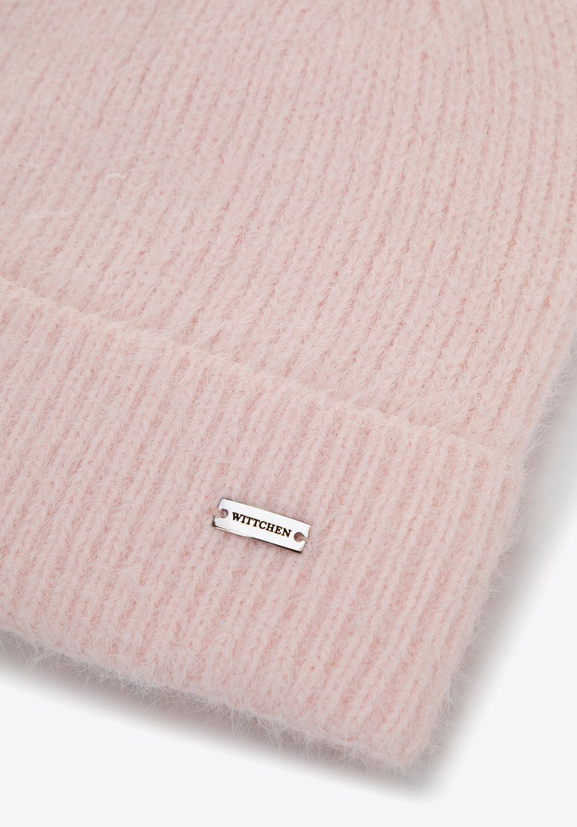 Wittchen - Plooi Rand - Fluffy Acryl - Roze - Metalen Logo