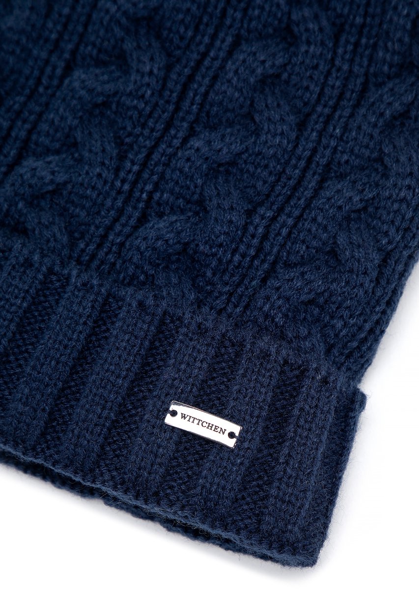 Wittchen - Dames Baret - Met Pompom - Navy Blauw - Acryl