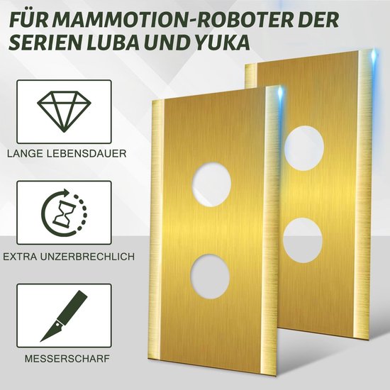 Titanium vervangingsmessen - 36 stuks - Geschikt voor Mammotion Luba en YUKA series robotmaaiers - Inclusief hoogwaardige schroeven - Dubbelzijdig bruikbaar, duurzaam - Tuinonderhoud en gazonverzorging - Goud van Siellafyl — afbeelding 2
