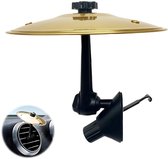 1 stuk auto-cymbal drum ventilatieopening - mini metalen drum crash cymbal voor autodashboard, grappig muziekinstrument gadget voor drummer muziekliefhebbers cadeau -Goud