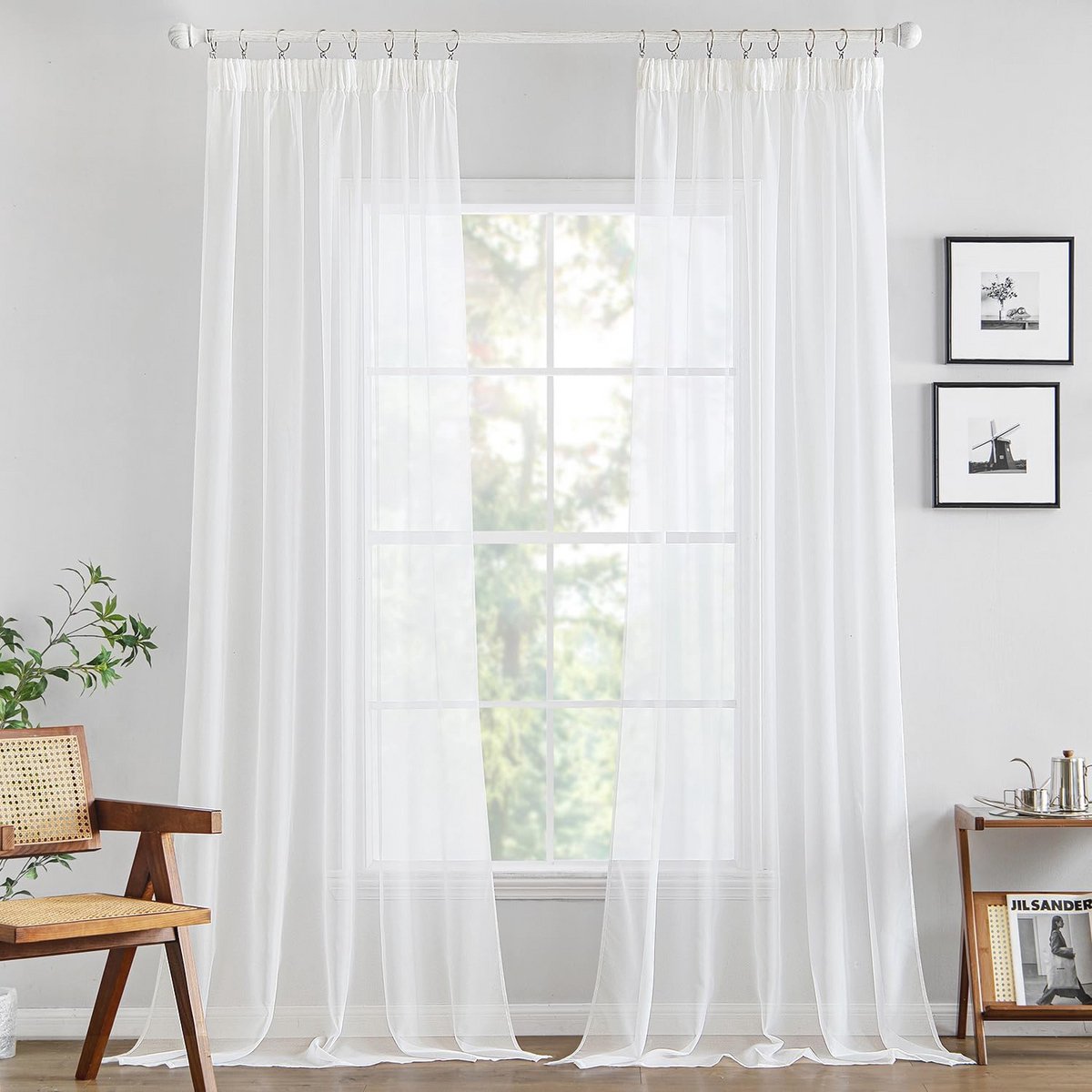 Transparante Voile Gordijnen - Elegante Raamdecoratie voor Slaapkamer en Woonkamer - 2 Stuks 140 x 245 cm - Modern en Stijlvol