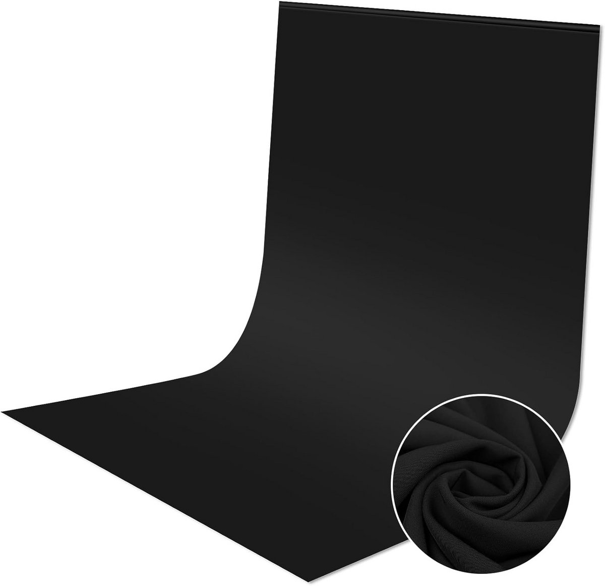 2x3m Zwarte Fotografie Achtergrond Scherm – Opvouwbare Studio Backdrop