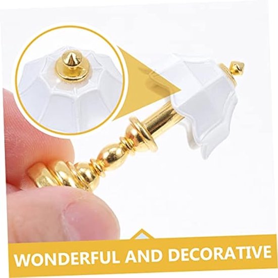 Poppenhuis tafellamp set van 6 stuks, poppenhuis staande lamp, zijlamp, poppenhuis verlichtingsarmaturen, mini staande lamp, smeedijzeren mini olielamp van Merkloos — afbeelding 2